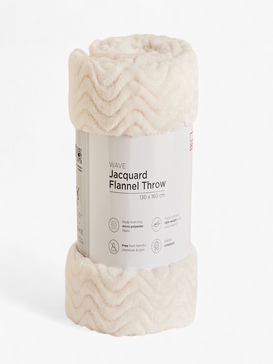 Wave Jacquard Flannel Throw - 130x160 cm