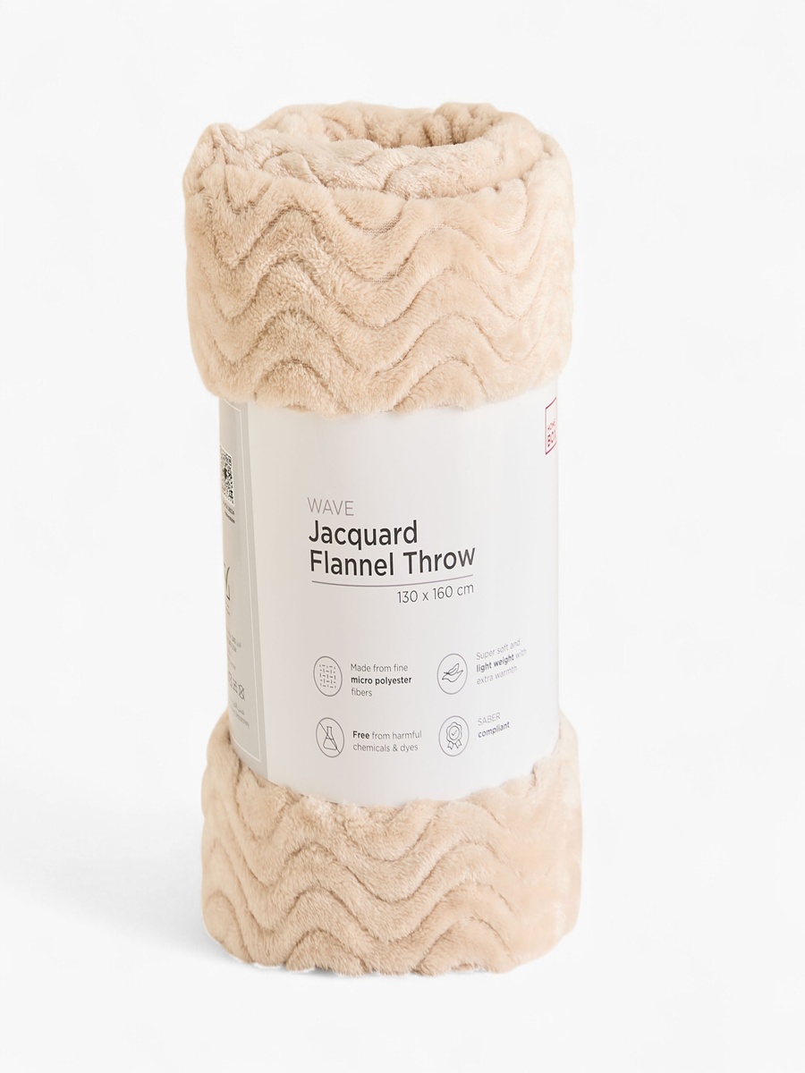 Wave Jacquard Flannel Throw - 130x160 cm