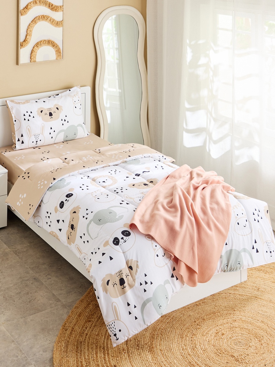 Joy Slumber Safari Single Microfibre Fitted Sheet - 90x200+25 cm