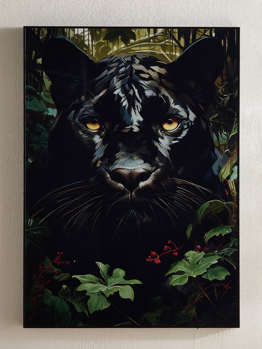 Fossel Panther Framed Picture - 50x70x2.5 cm