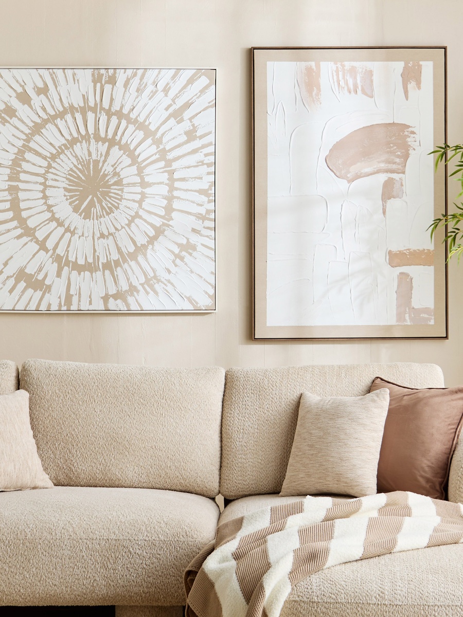 Vivid Framed 100% Hand-Painted Abstract Linen Art with Solid Wood Stretcher - 100x100 cm
