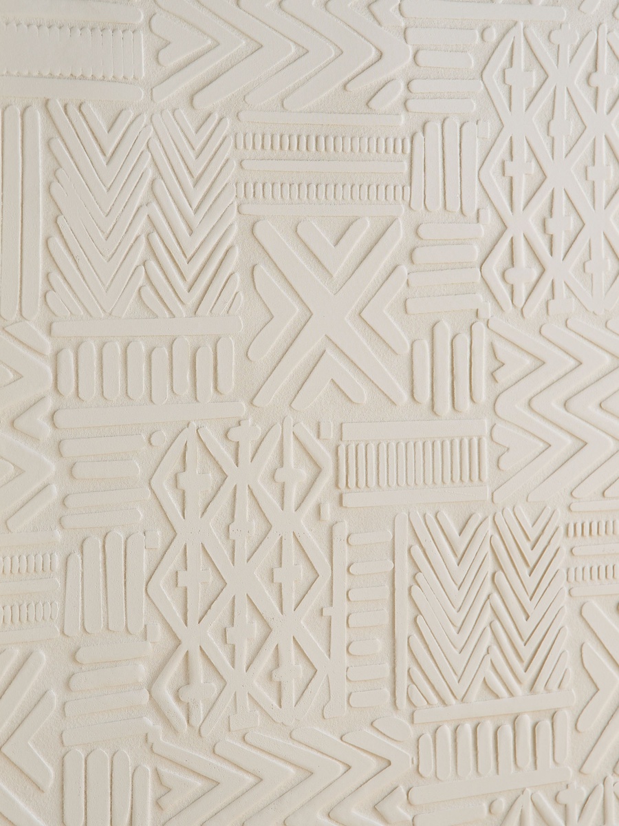 Latigo 3D Framed Foam Board Wall Art with Geometric Plaster - 80x80x4 cm