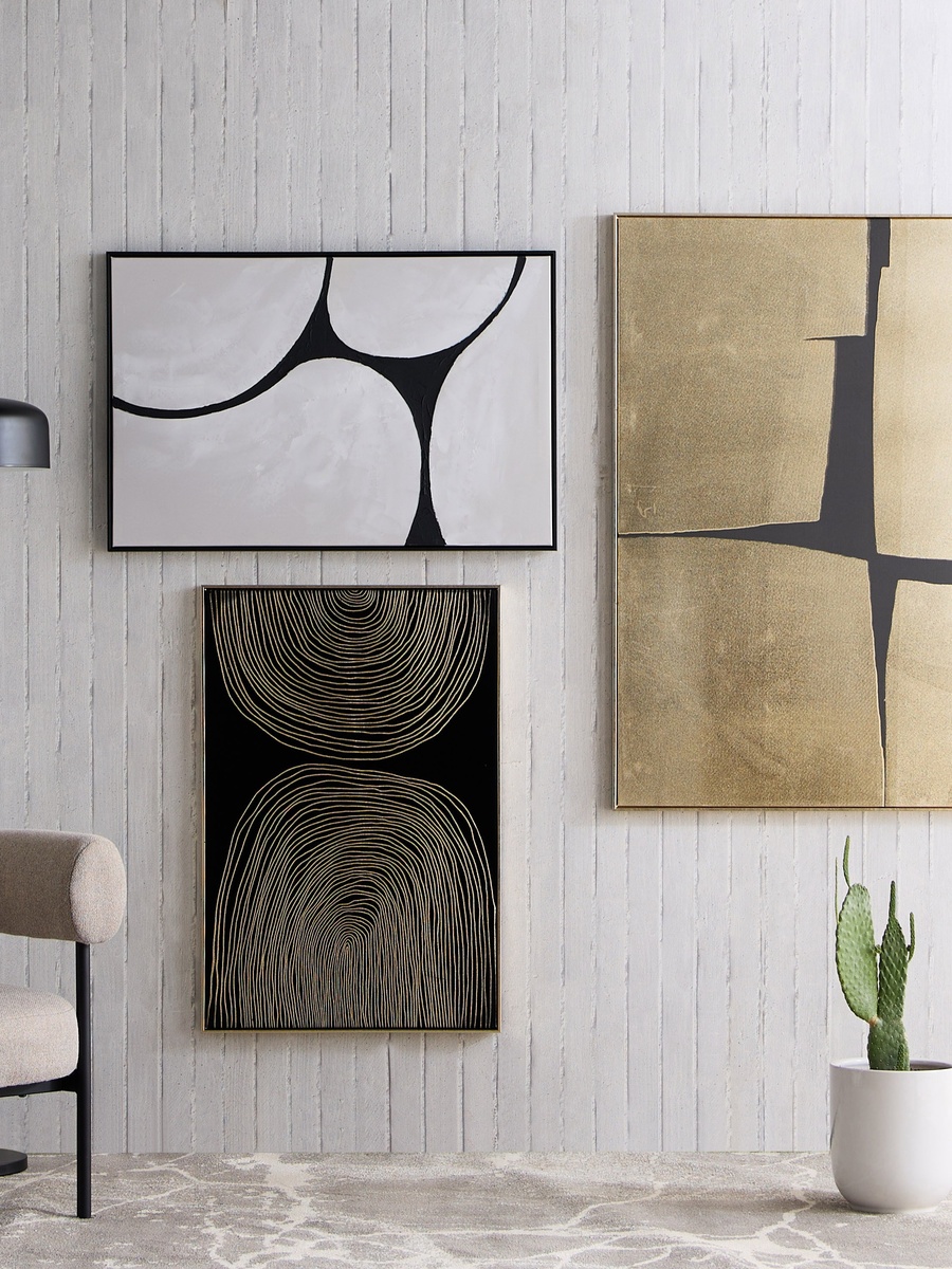 Orson 60% Hand Painted Abstract Framed Canvas Wall Art - 90x3x60 cm