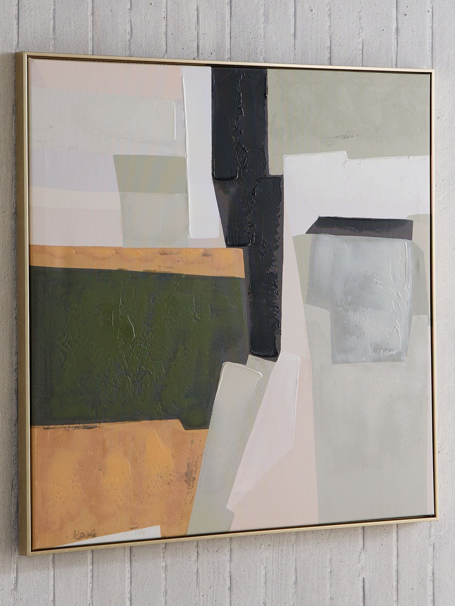 Orson 80% Hand-Painted Abstract Framed Canvas Wall Art - 80x3x80 cm