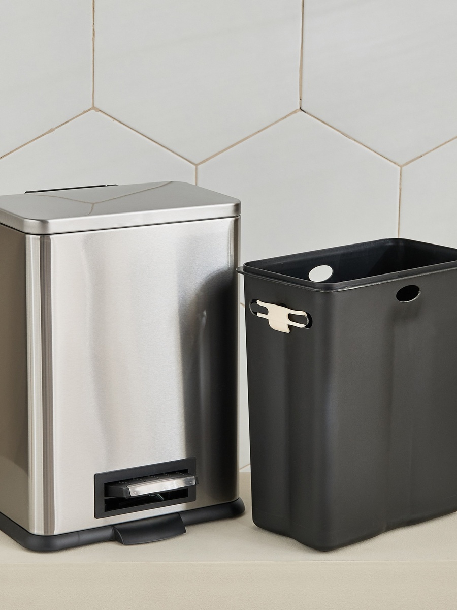 Oliver Stainless Steel Rectangular Pedal Bin - 10 L