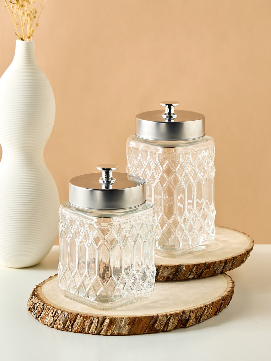Glass 2-Piece Canister Set