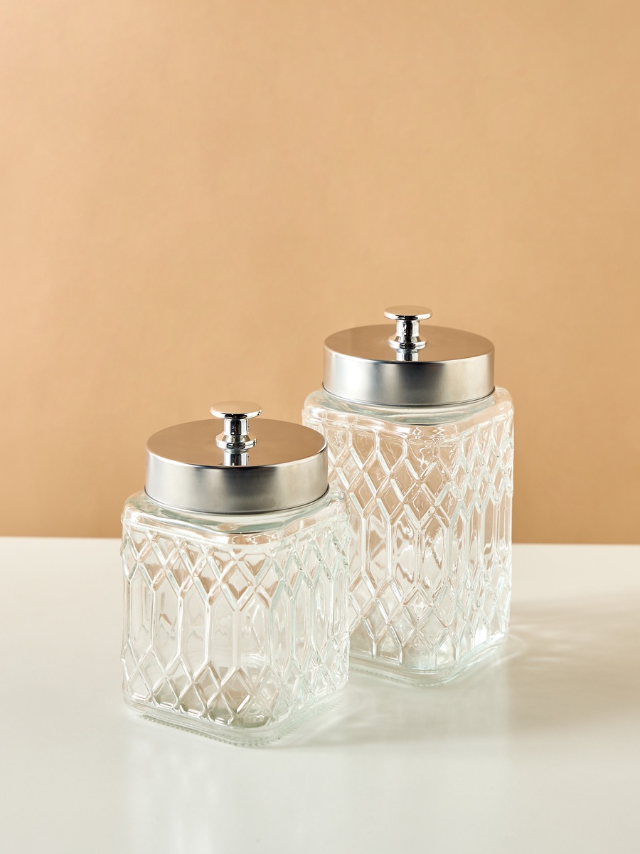Glass 2-Piece Canister Set
