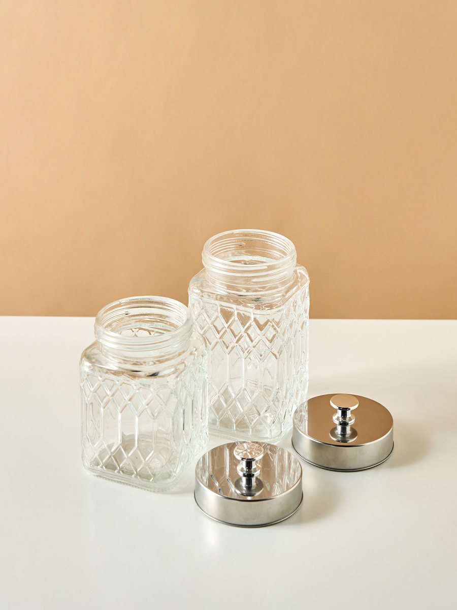 Glass 2-Piece Canister Set