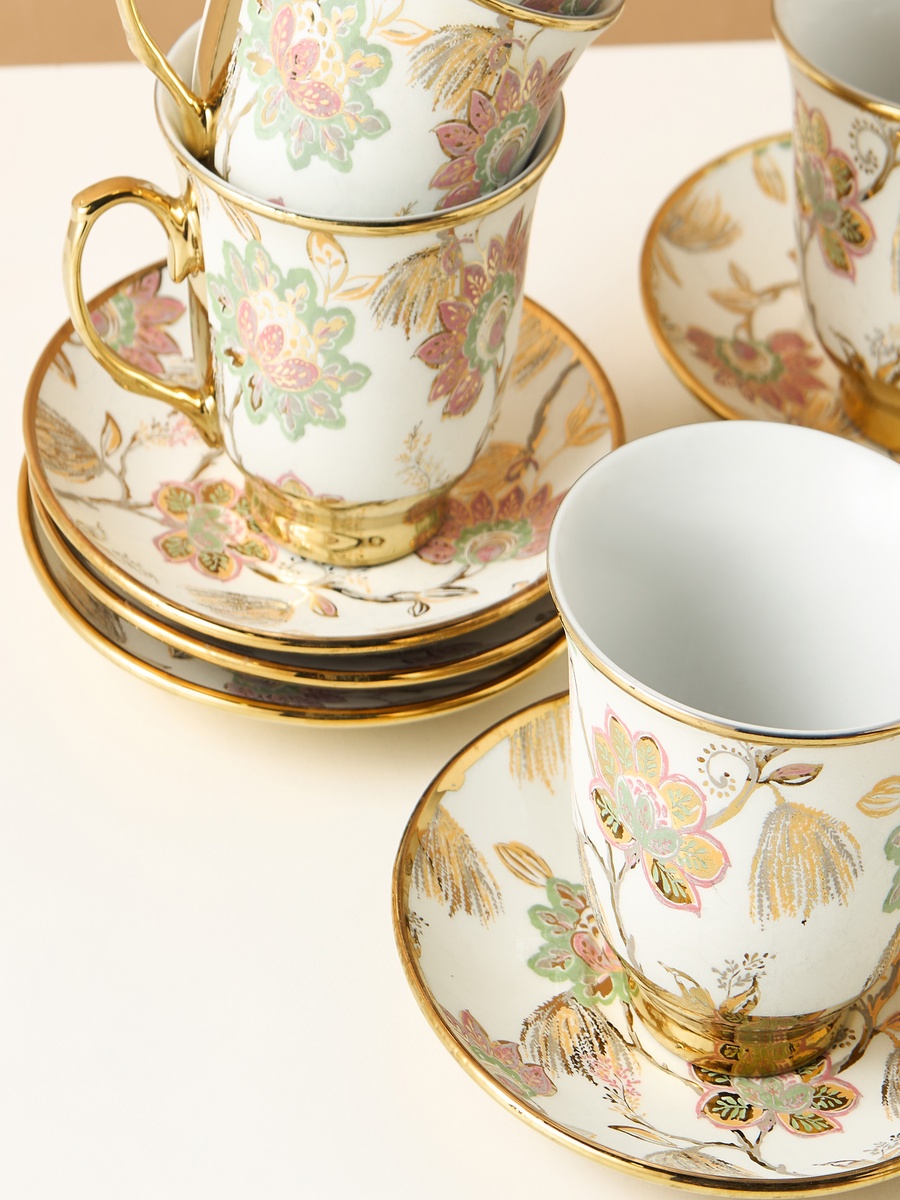 Floral Print 13-Piece Porcelain Tea Set