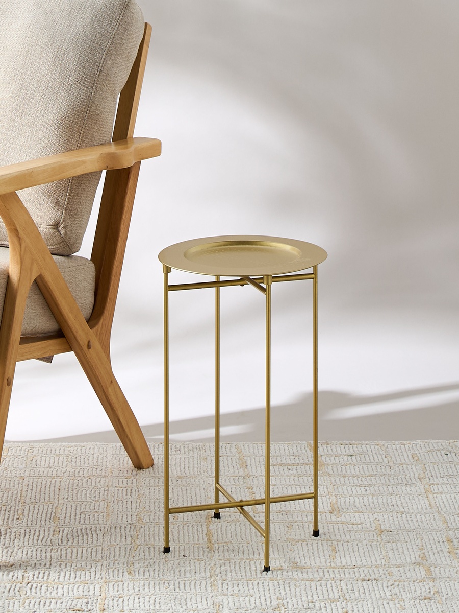 Textured Round Side Table - 36x46 cm