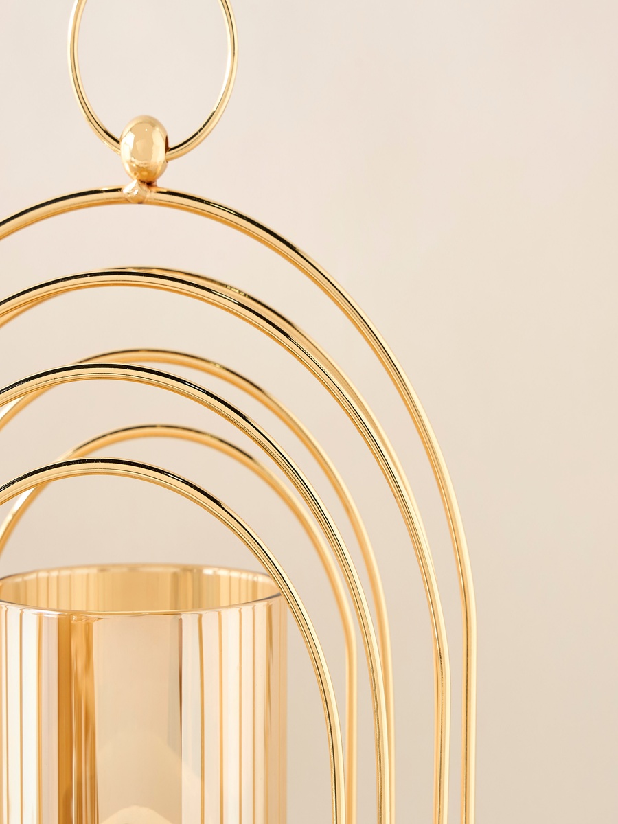 Metal Candleholder with Glass Tube