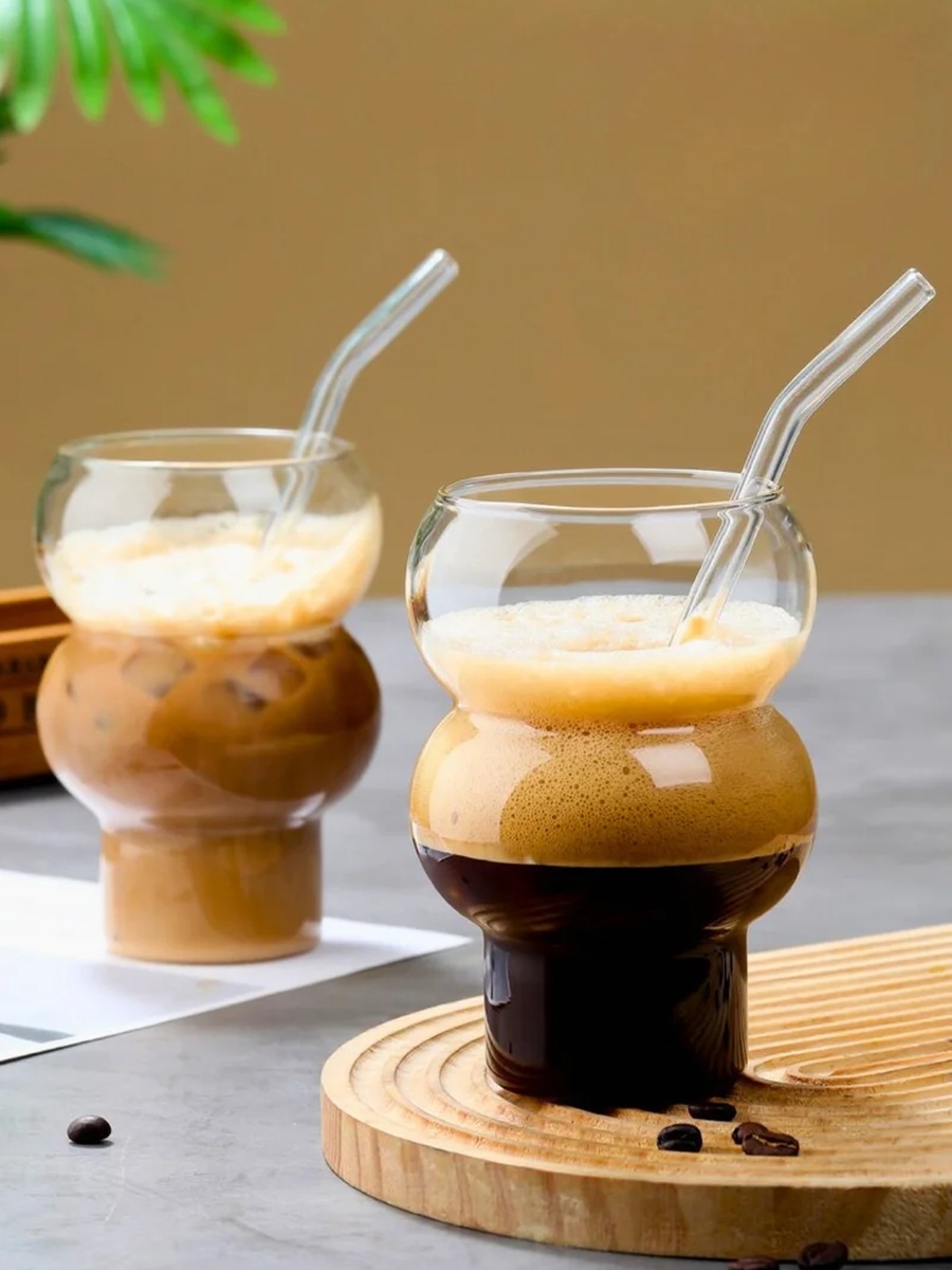 Set of 4 - Borosilicate Calabash Shaped Glass Set 500ml