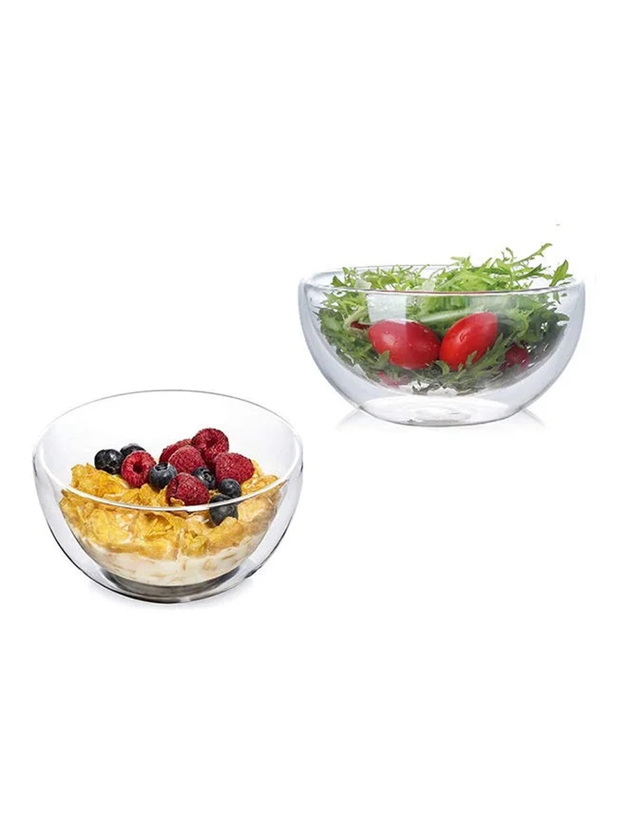 Set of 2 - Double Wall Cereal Salad Bowl 500ml