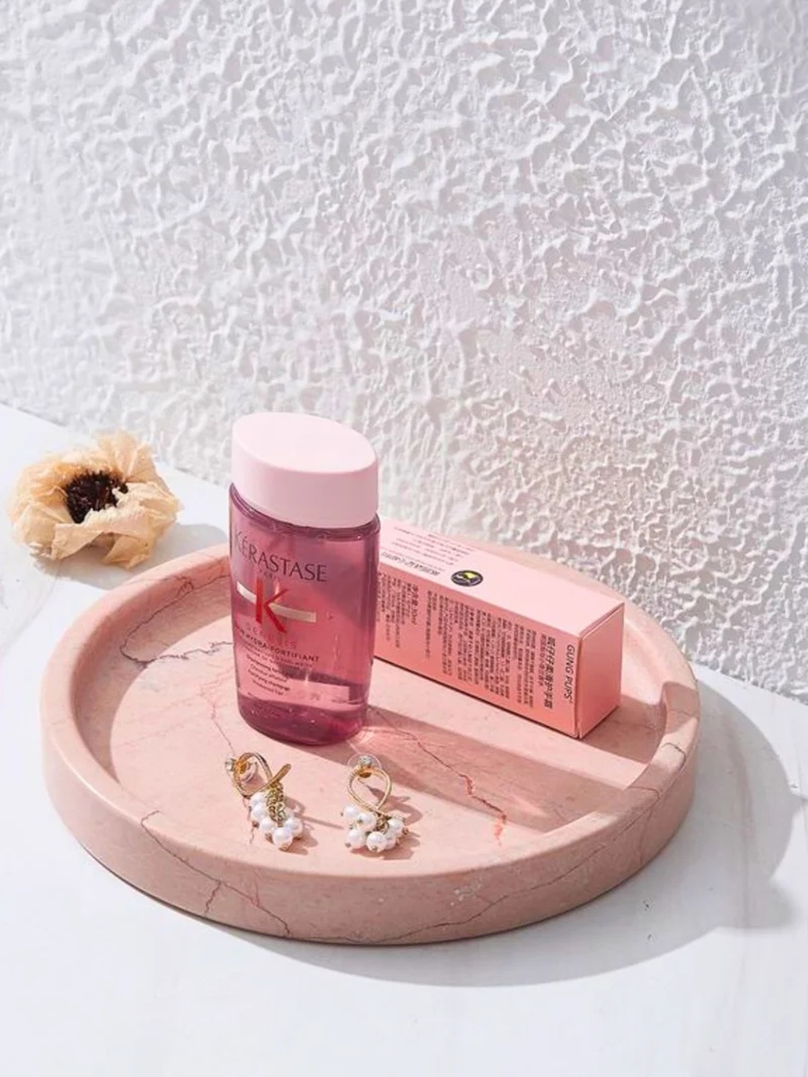 Pink Natural Round Marble Tray