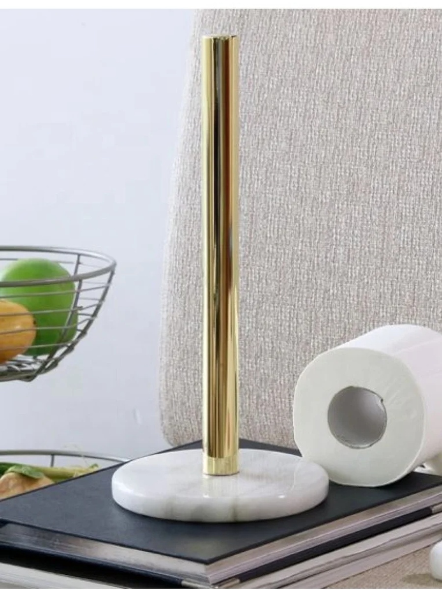 Gold Paper Tissue Towel Holder with Marble Base