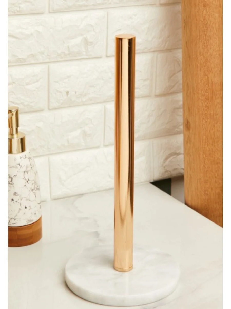 Gold Paper Tissue Towel Holder with Marble Base