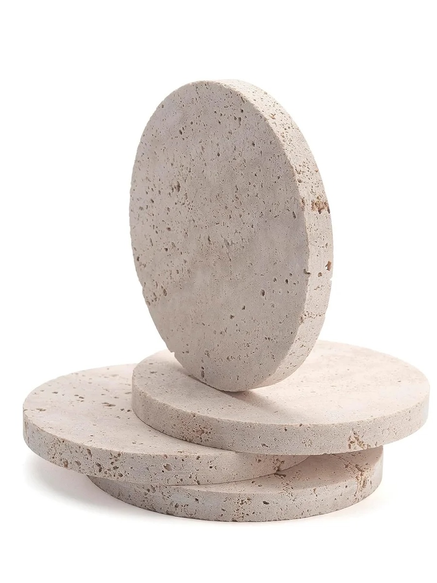 1-Piece Travertine Stone Coasters