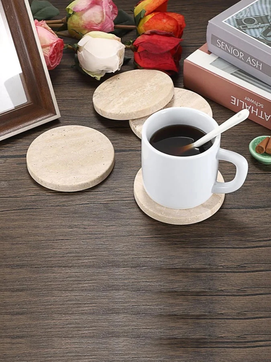 1-Piece Travertine Stone Coasters