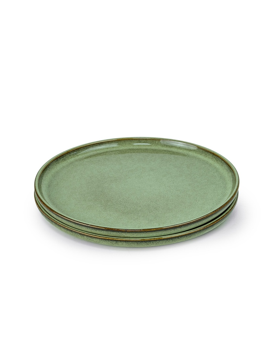 Lara Stoneware Side Plate - 21cm, Light Green