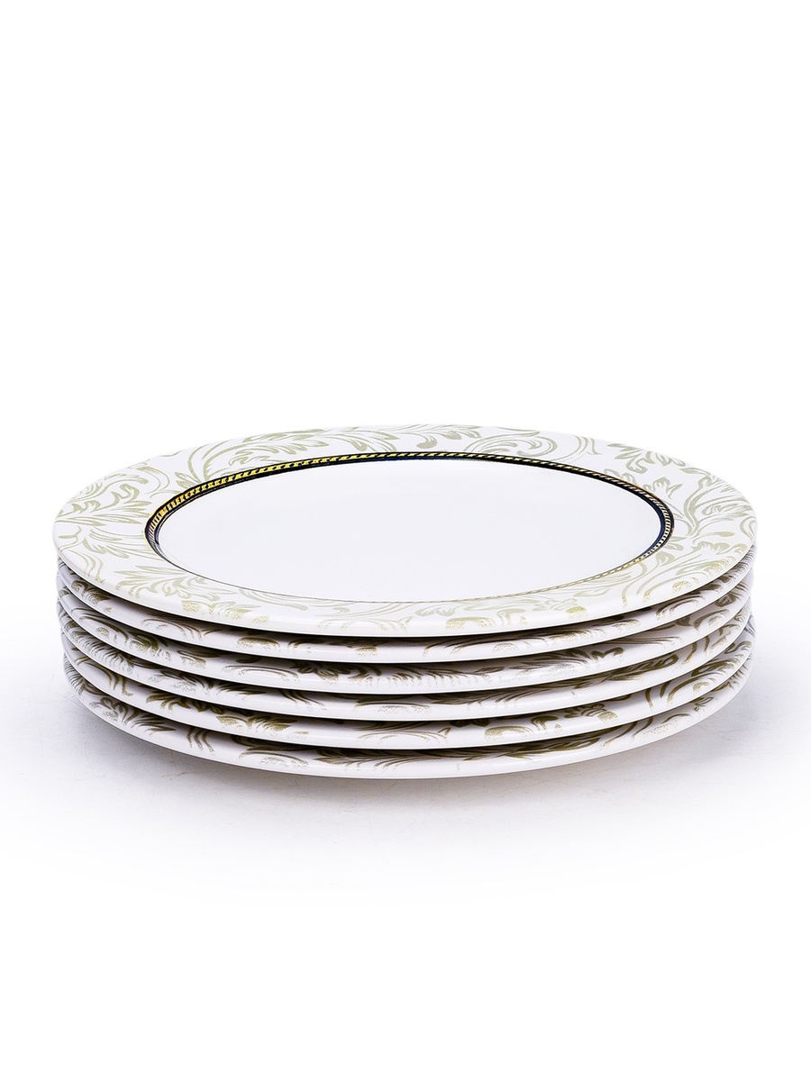 Set of 6 - Ceramic Elana 27Cm Round Dinner Plate, White
