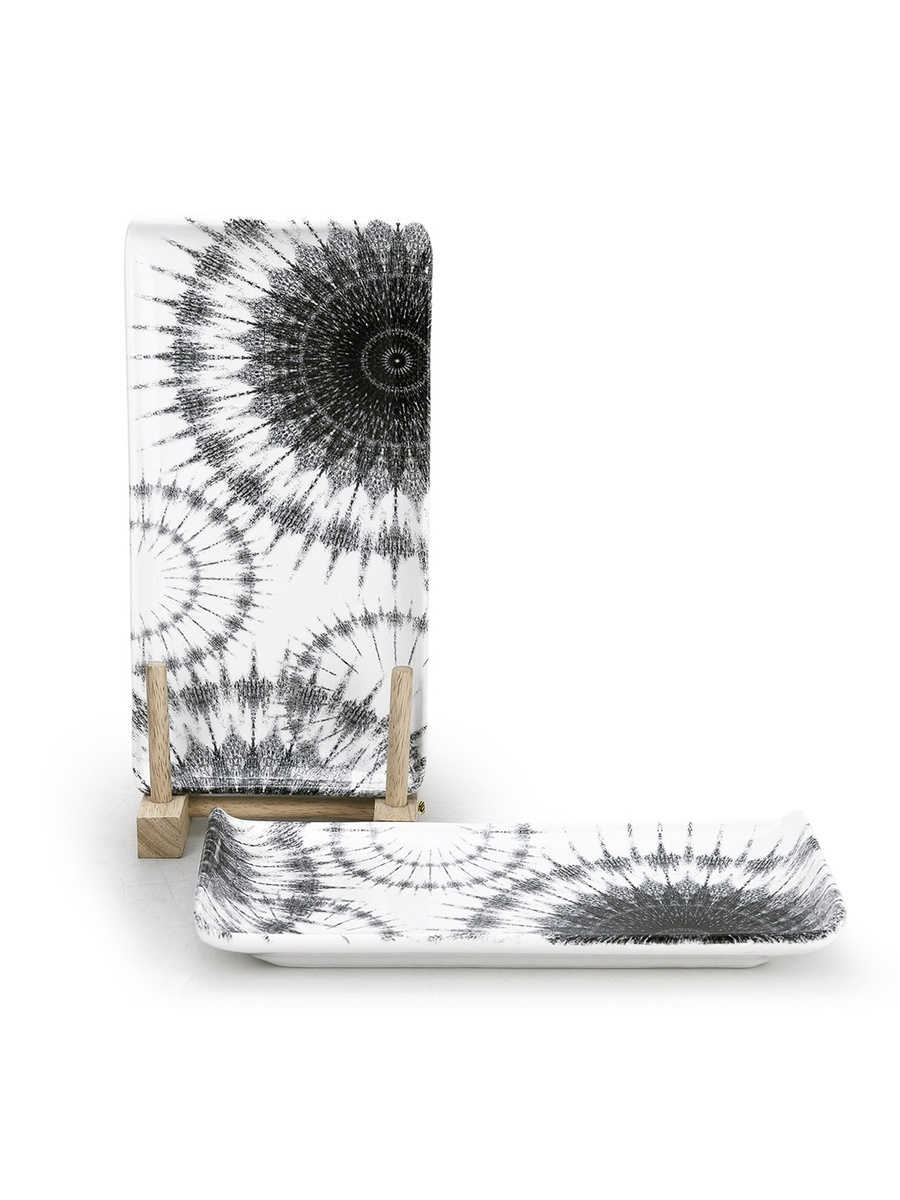 طقم 6 قطع أطباق تقديم سيراميك مستطيل