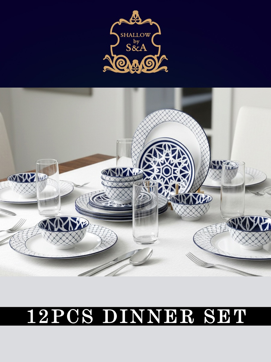12-Piece Porcelain MALFI Dinner Set