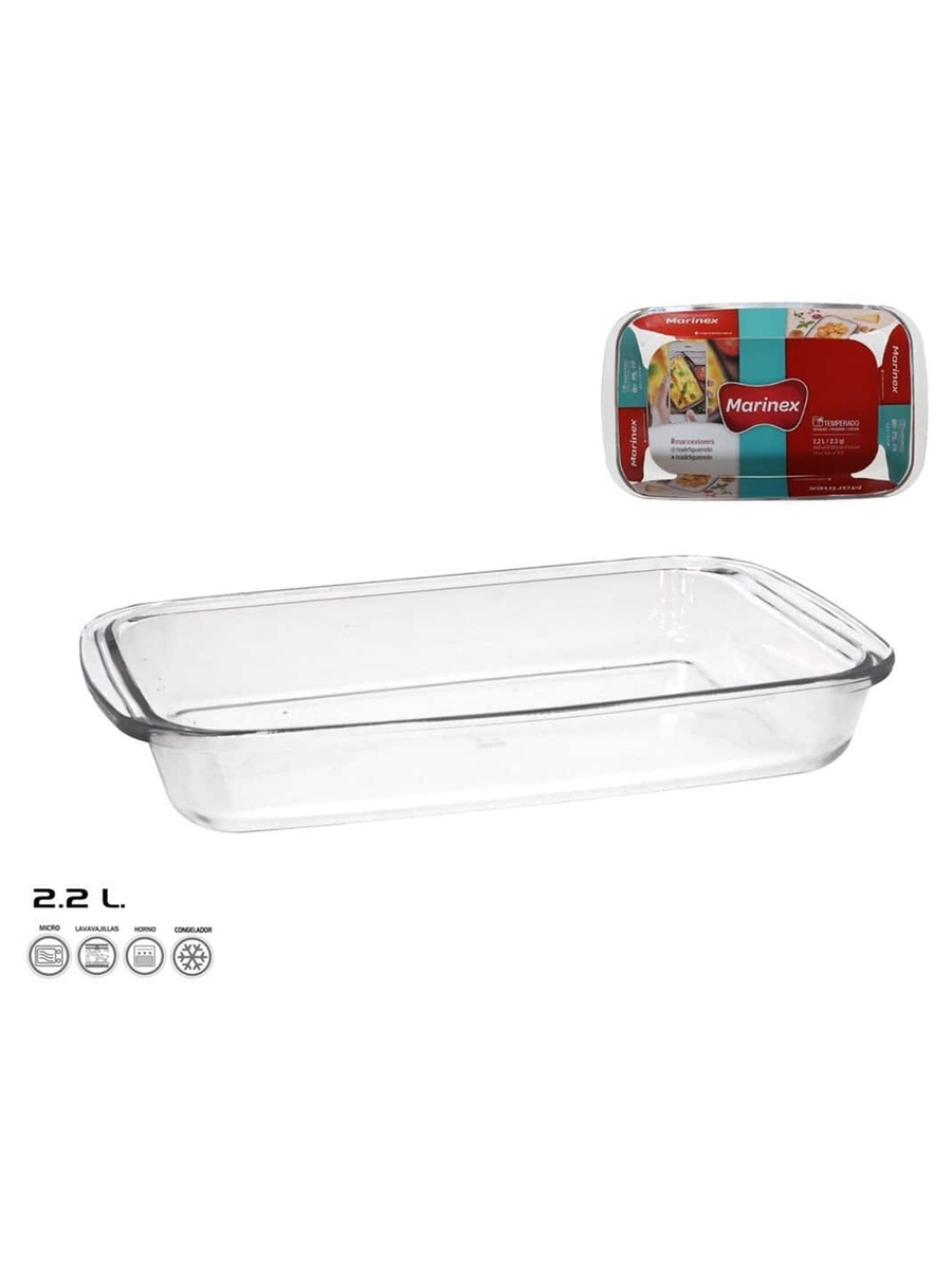 Medium Rectangular Glass Roaster 2.2L