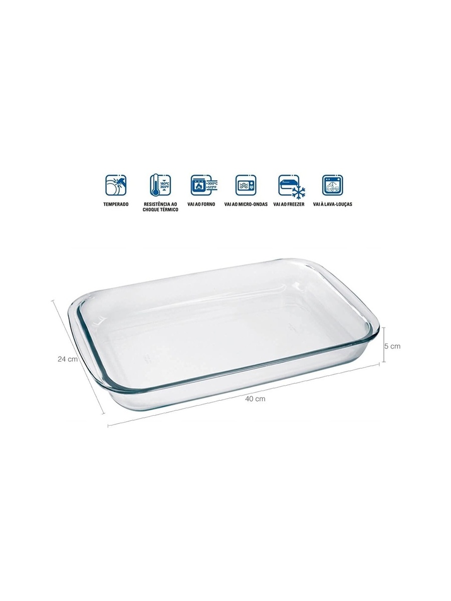 Large Rectangular Glass Roaster 2.9L