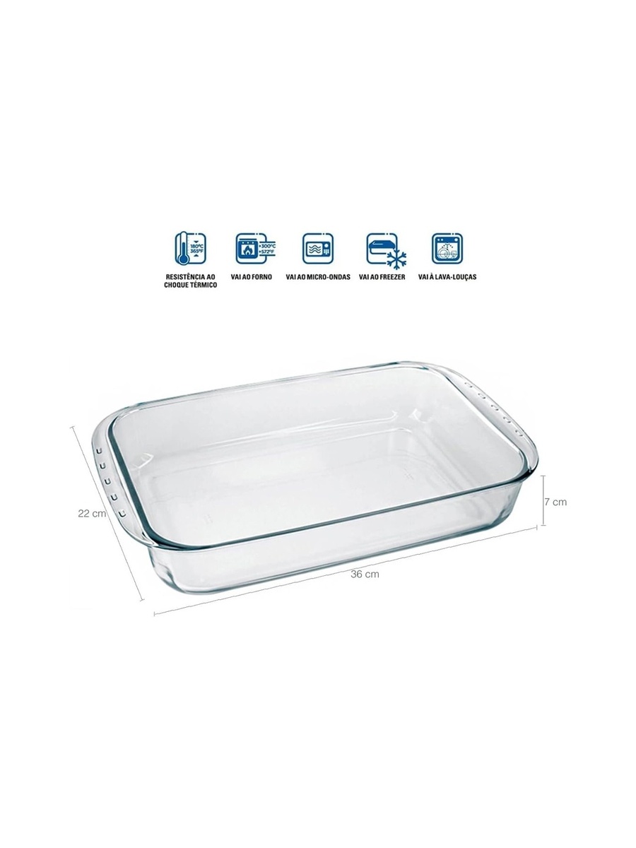 Medium Deep Rectangular Glass Roaster 3.7L