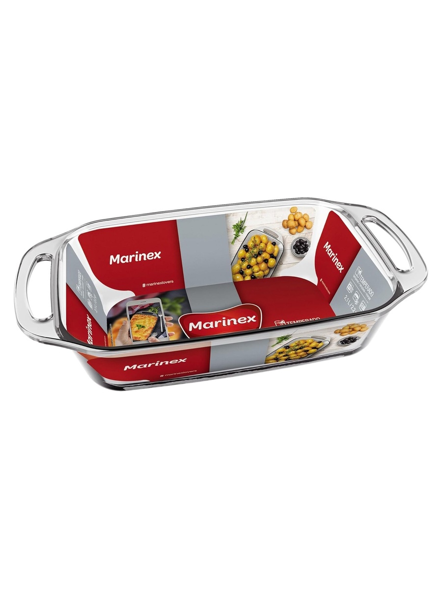 Small Rectangular Glass Roaster with Handle 2.1L