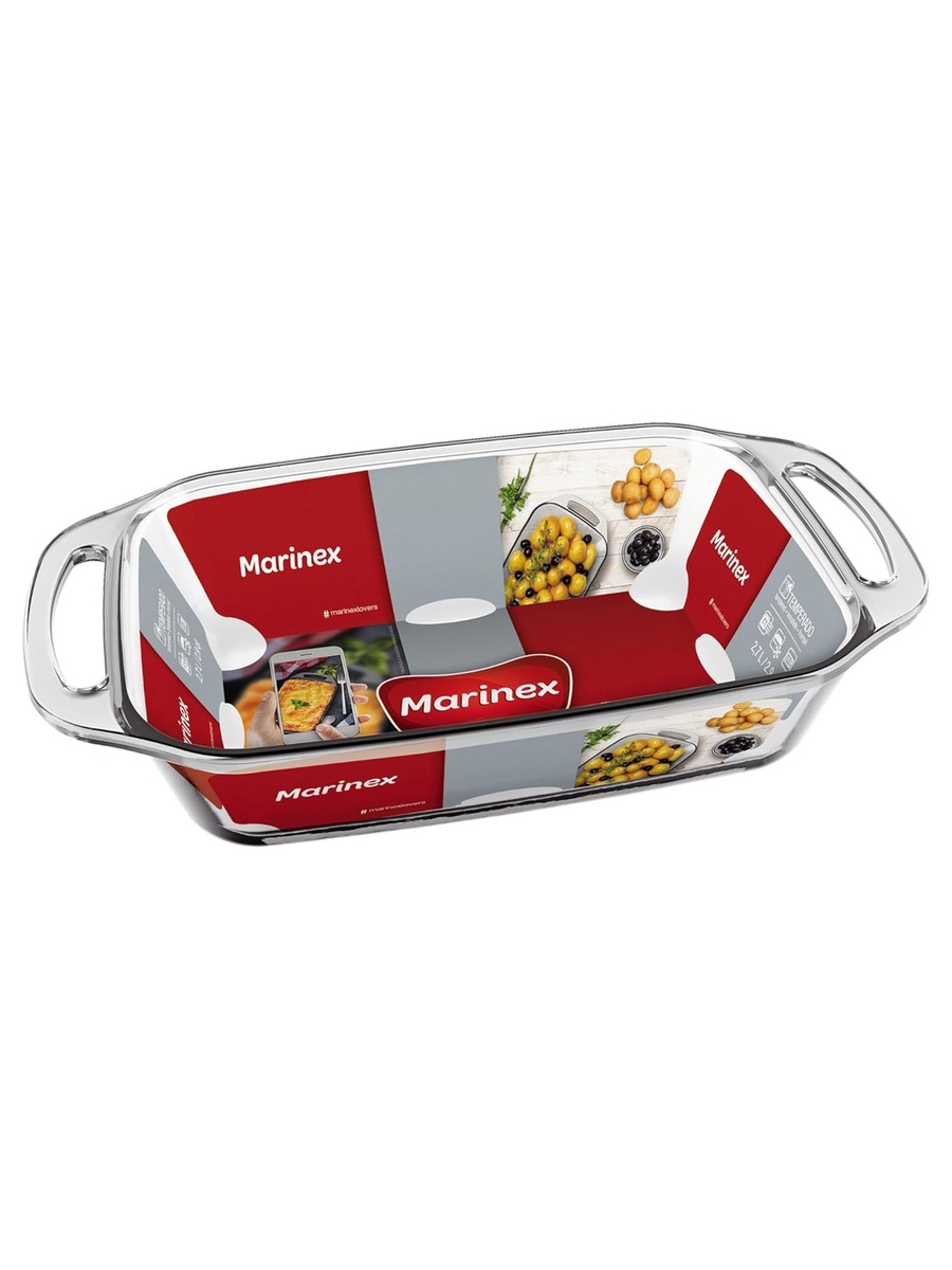 Medium Rectangular Glass Roaster with Handle 2.7L