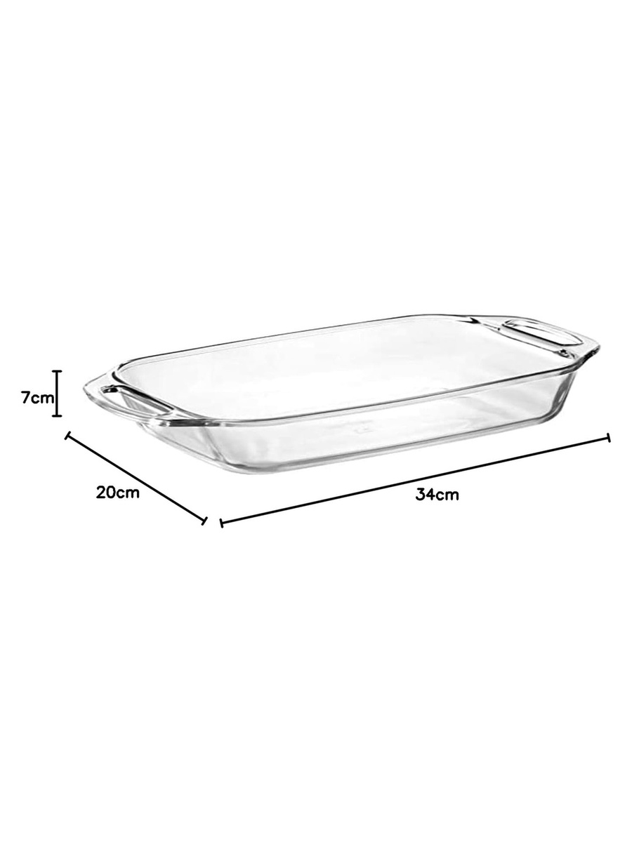 Medium Rectangular Glass Roaster with Handle 2.7L