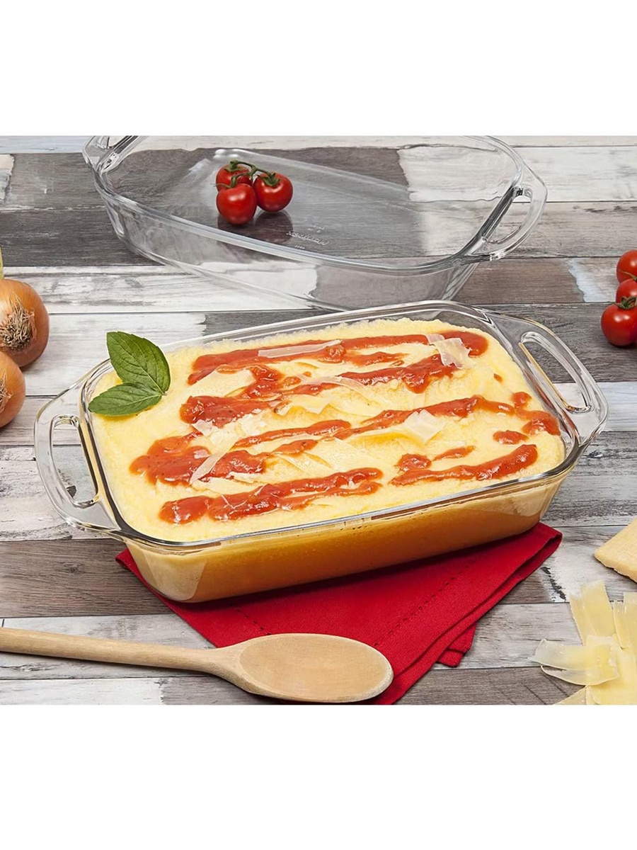 Large Rectangular Glass Roaster with Handle 3.5L