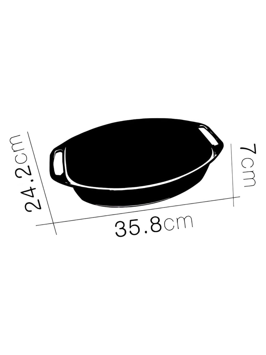 Medium Oval Glass Roaster with Handle 3.2L