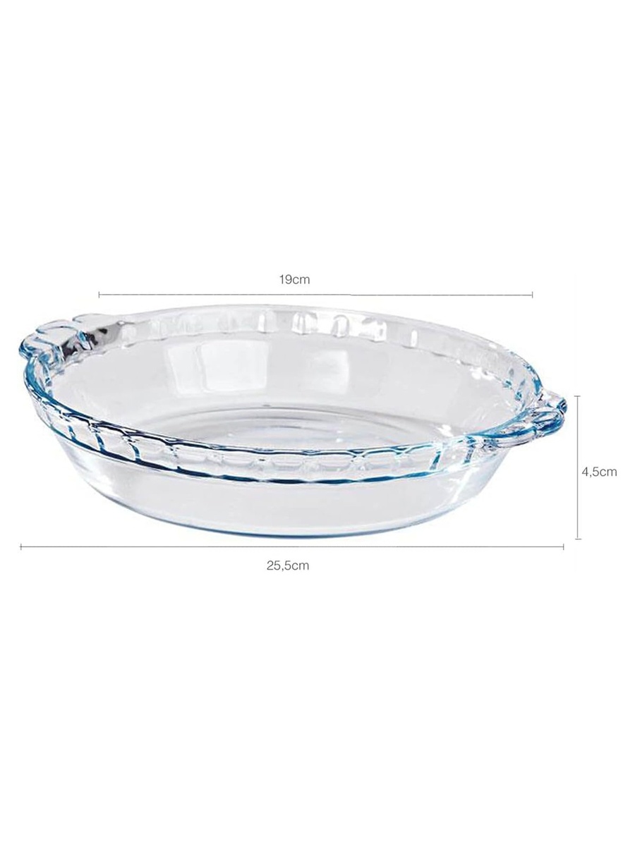 Medium Fluted Glass Pie Dish 1.3L