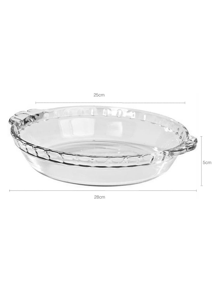 Large Fluted Glass Pie Dish 1.6L