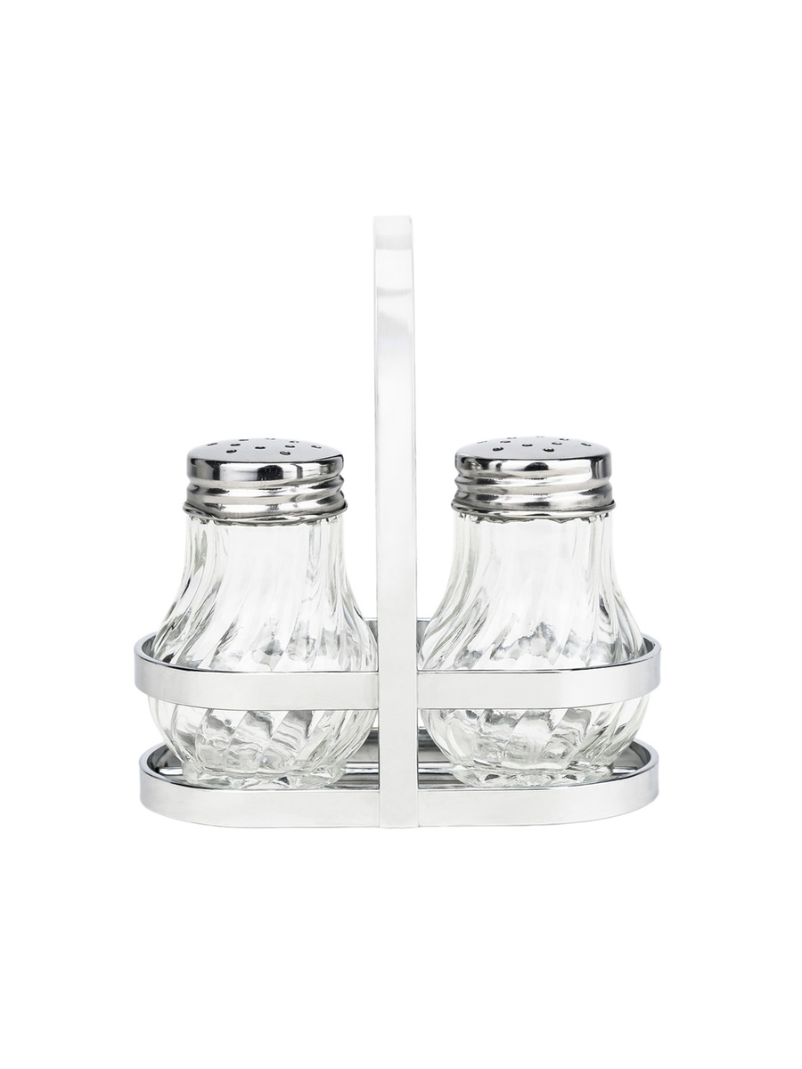 2-Piece Soda Lime Glass Salt Set with Stand, 50ml
