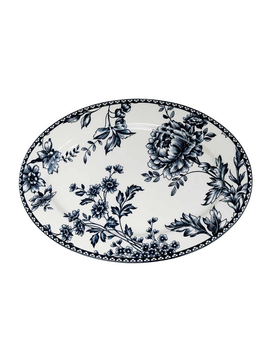 Rhapsody 14.2-Inch Dark Blue Ceramic Oval Platter