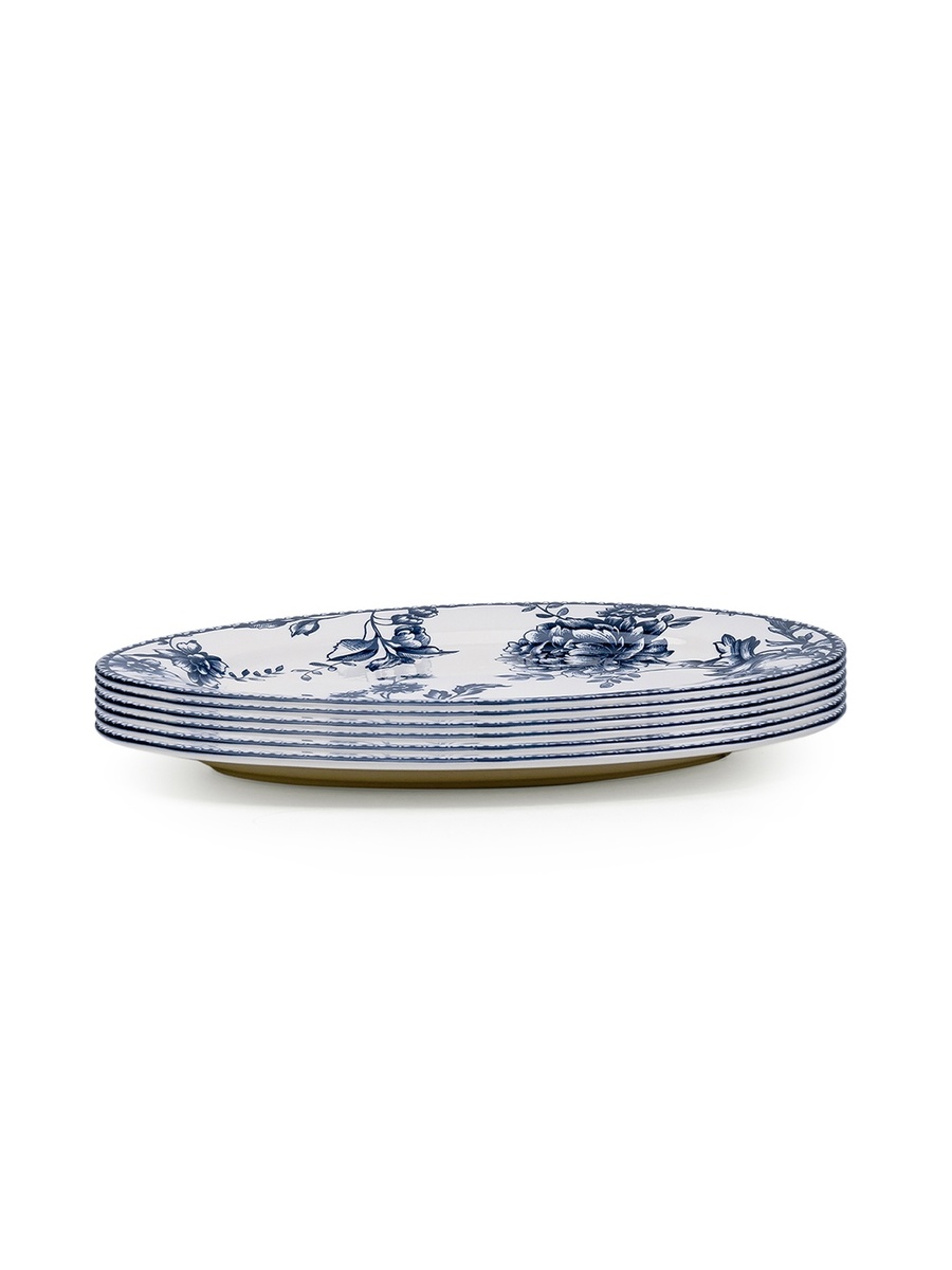 Set of 6 - Lighthouse Blue 14.2-Inch Ceramic Oval Platter