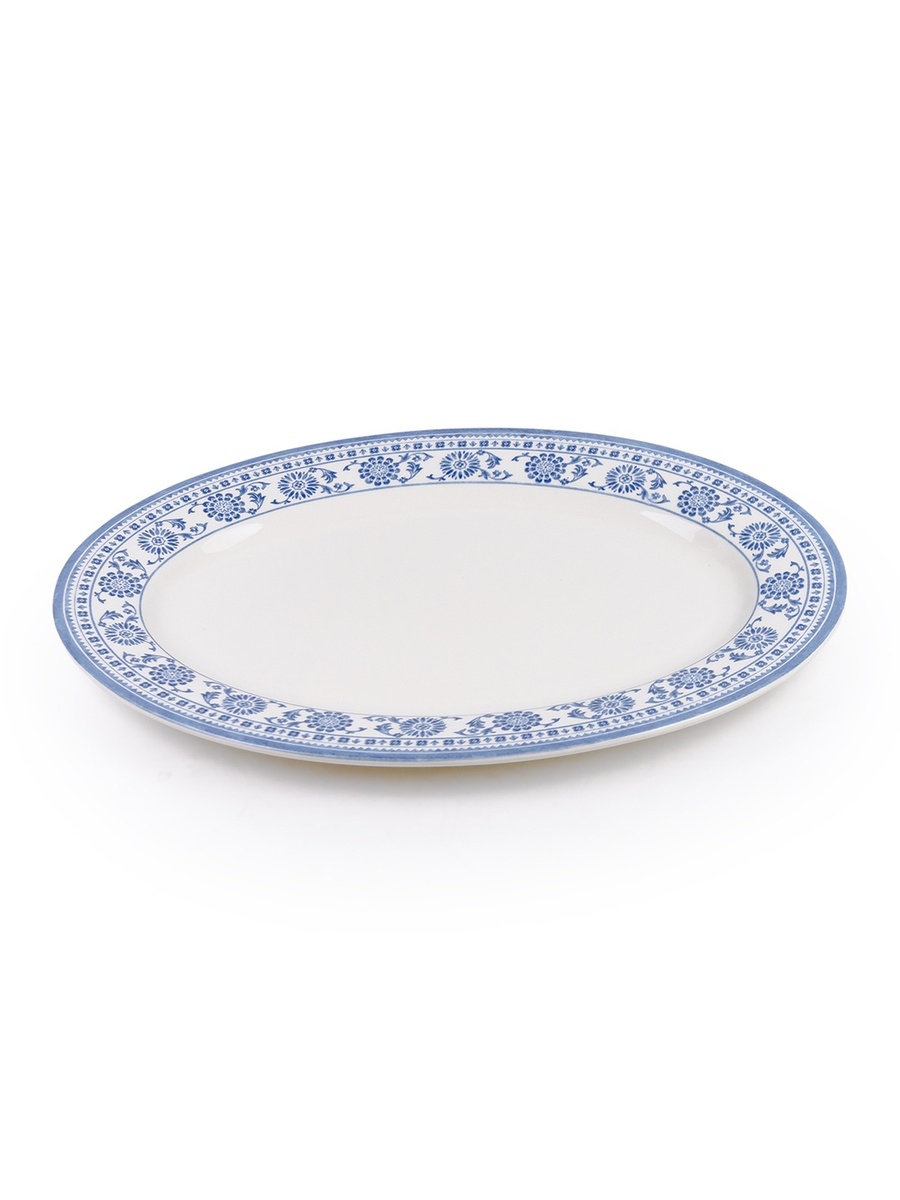 Set of 4 - Plethora 14.2 inch Hand-Glazed Ceramic Oval Platter