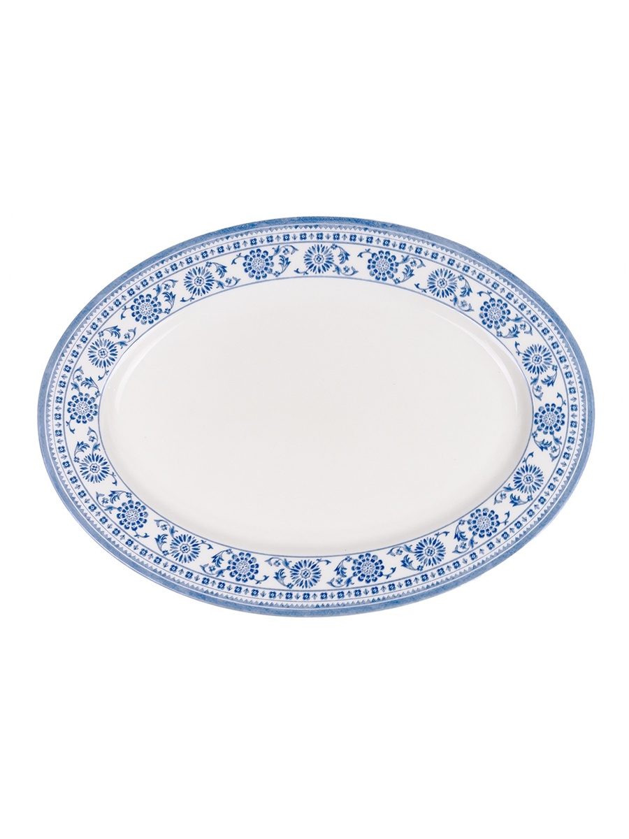 Set of 4 - Plethora 14.2 inch Hand-Glazed Ceramic Oval Platter