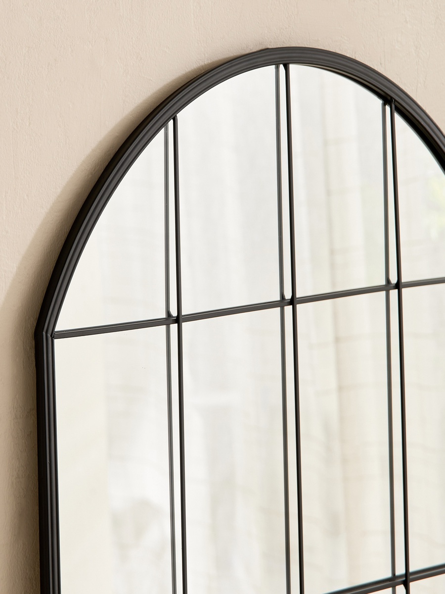 Sana-Bruce Metal Windowpane Wall Mirror - 60x90 cm