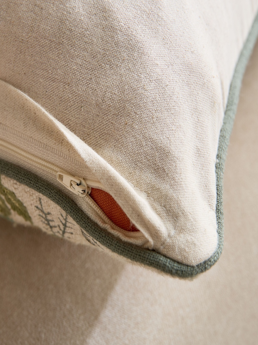 Foliera Leaf Embroidered Filled Cushion - 45x45 cm