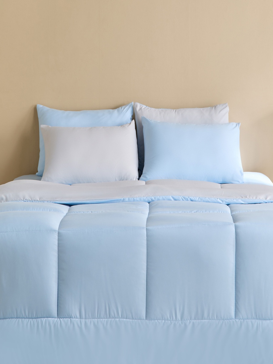 Luno Sleep Ease Hotel Collection 6-Piece Reversible Microfiber Queen BIAB Comforter Set - 200x230 cm