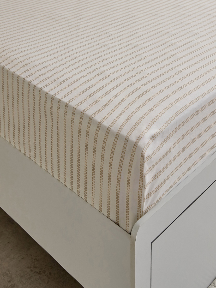 Albania Leafaura Cotton Olympic Queen Fitted Sheet - 160x200+25 cm
