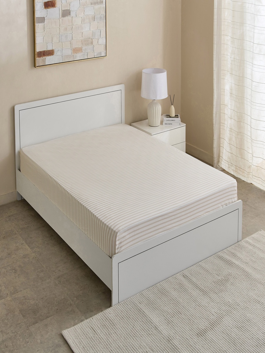Albania Leafaura Cotton Olympic Queen Fitted Sheet - 160x200+25 cm