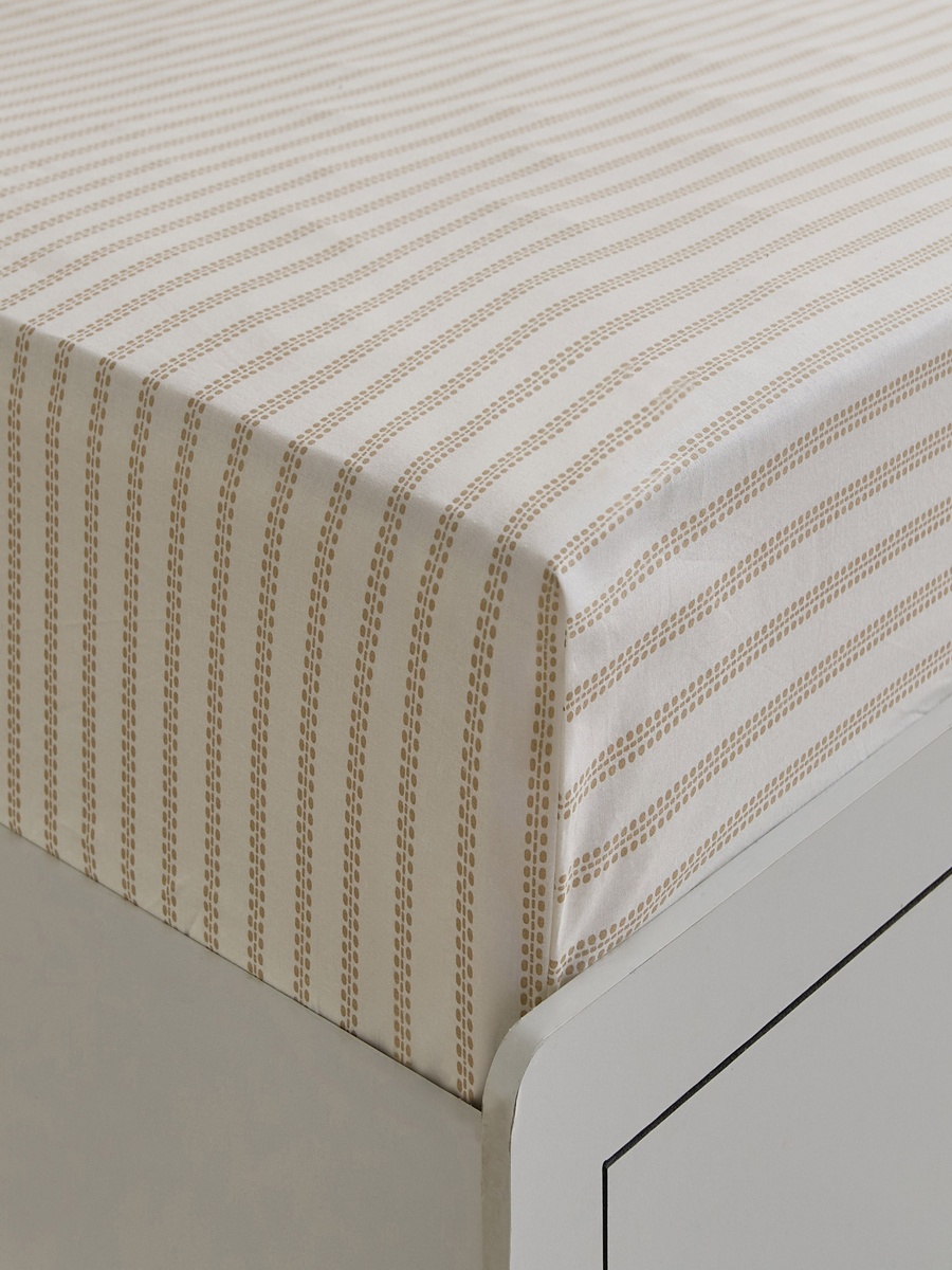 Albania Leafaura Cotton Olympic Queen Fitted Sheet - 160x200+25 cm