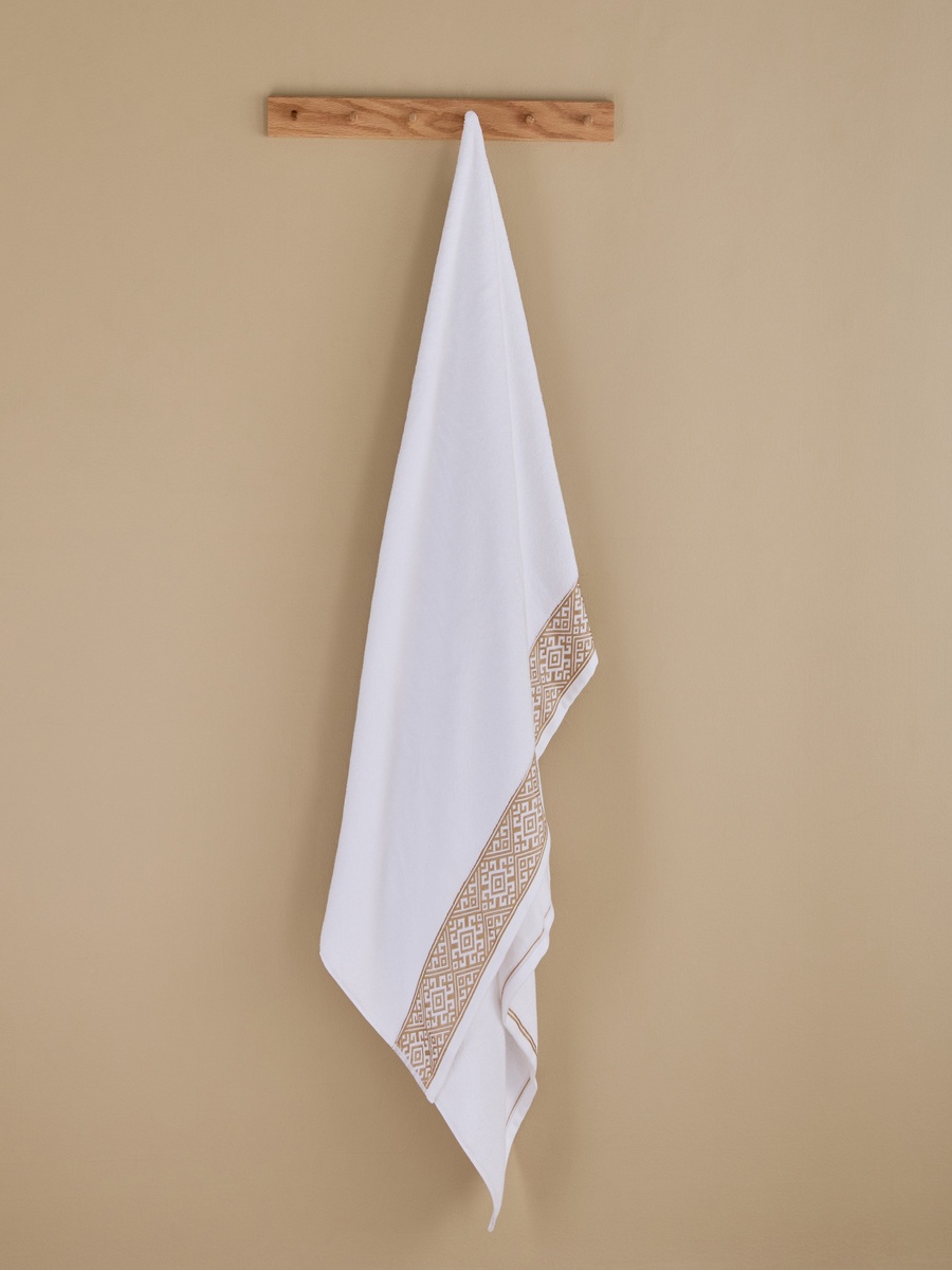White Haven Geo Lux Cotton Zero Twist Bath Sheet - 90x150 cm