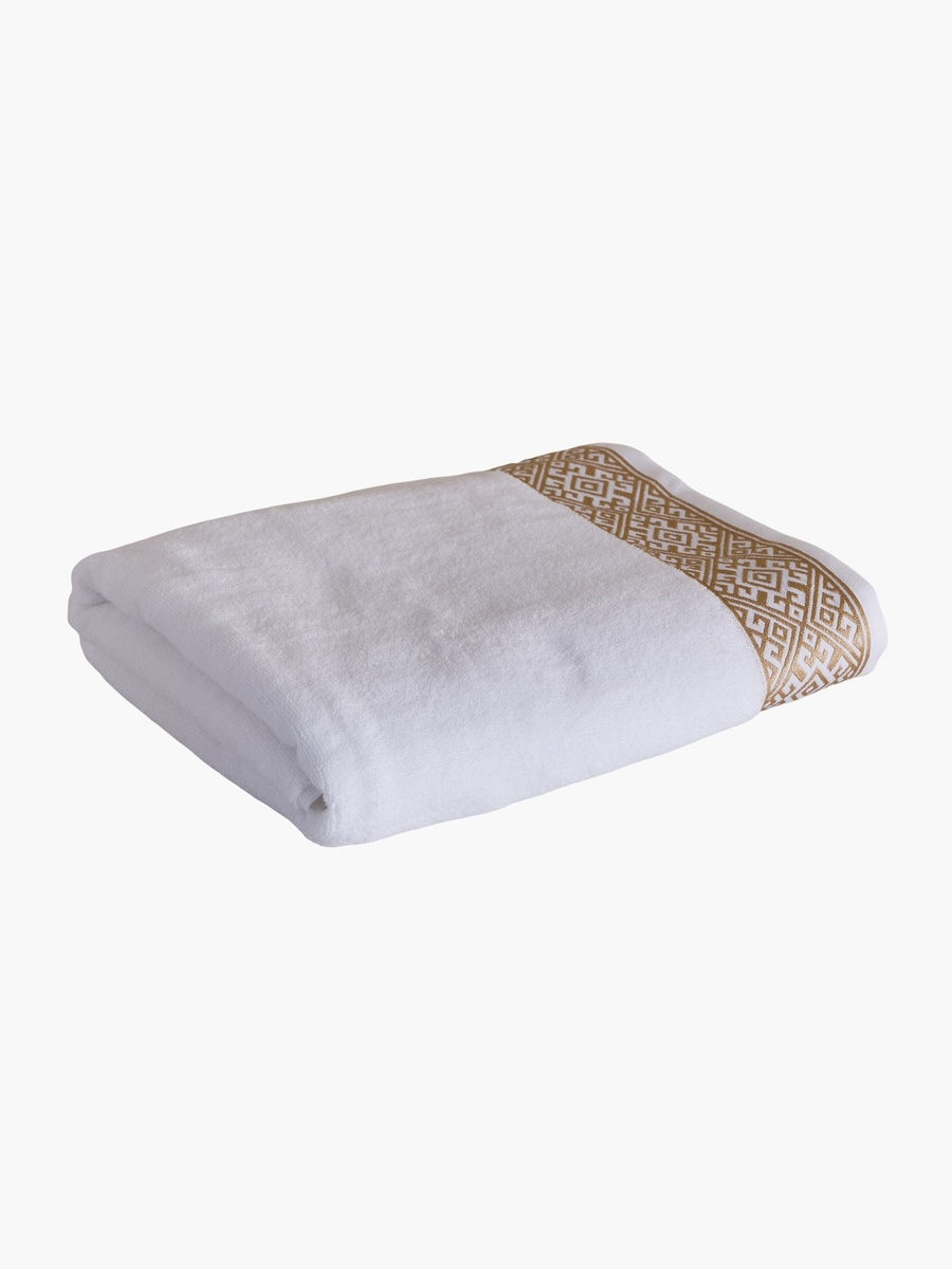 White Haven Geo Lux Cotton Zero Twist Bath Sheet - 90x150 cm
