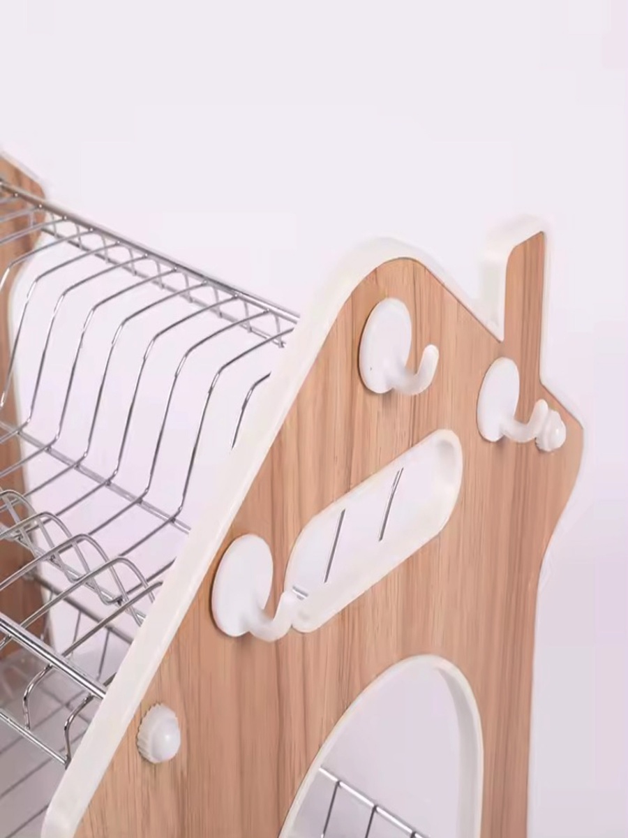 رف تجفيف صحون مع صينية تنقيط قابلة للإزالة